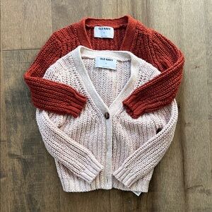 EUC Old Navy toddler 2T Cardigans - Rust and Cream